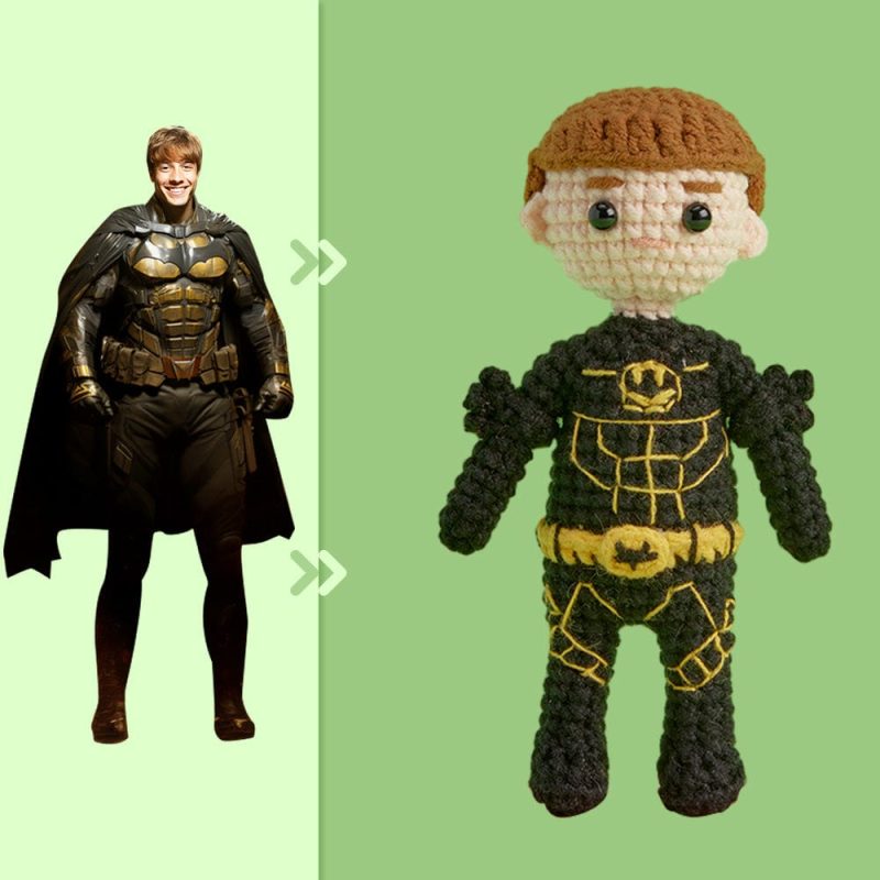 Full Body Customizable 1 Person Custom Crochet Doll Personalized Gifts Handwoven Mini Dolls – Batman
