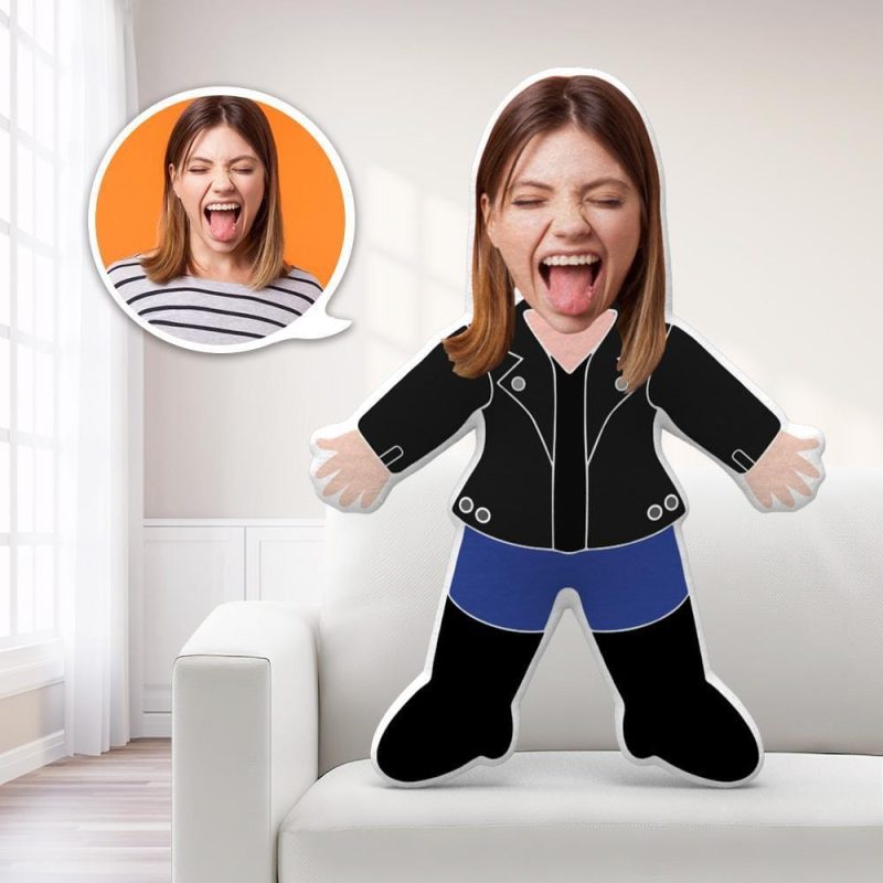 Personalized Face Pillow Toy Jacket And Boots Throw Pillow Gag Gifts Funny Teacher Gifts