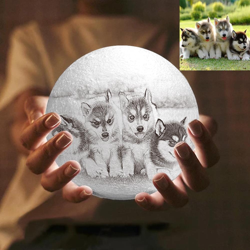 Pet Sympathy Gift Custom Moon Lamp - Touch Two Colors - Image 5