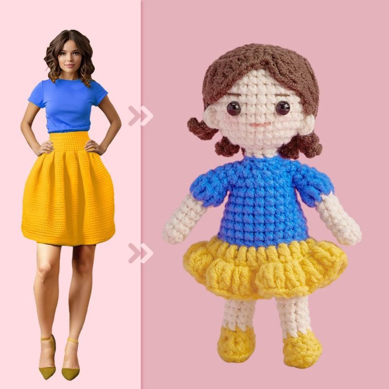 Full Body Customizable 1 Person Custom Crochet Doll Personalized Gifts Handwoven Mini Dolls – Snow White