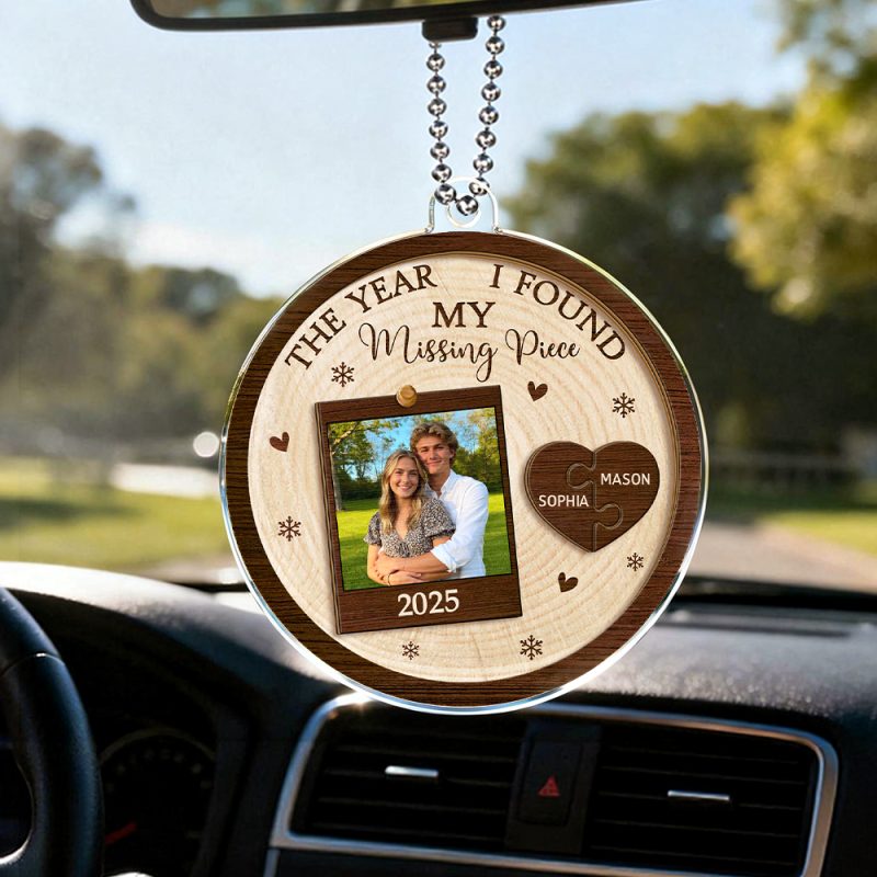 Personalized Photo Acrylic Couple Ornament Custom Valentine’s Car Accessories For Him