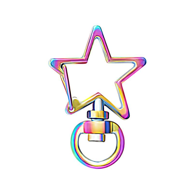 Star-Shaped Swivel Snap Hook Keychain Metal Spring Snap Key Ring Multicolor