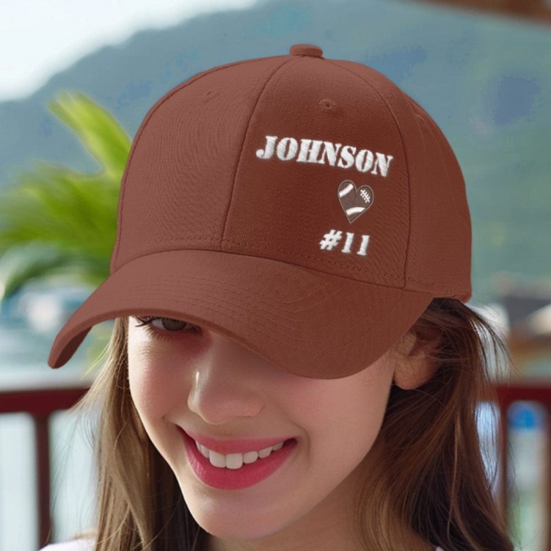Personalized Football Team Caps Baseball Hats Game Day Gift Idea for Teammates and Sports Fans