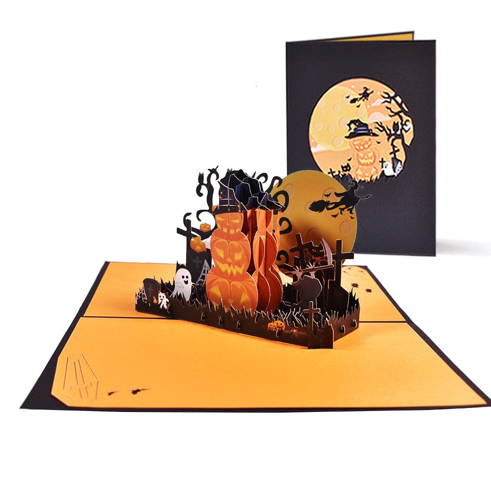 Halloween 3D Pop Up Card Pumpkin Graveyard Pop Up Greeting Card - Image 2