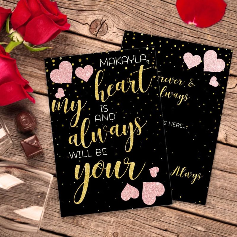 Custom Valentine’s Day Card My Heart Is Greeting Card Gifts For Girlfriend Boyfriend