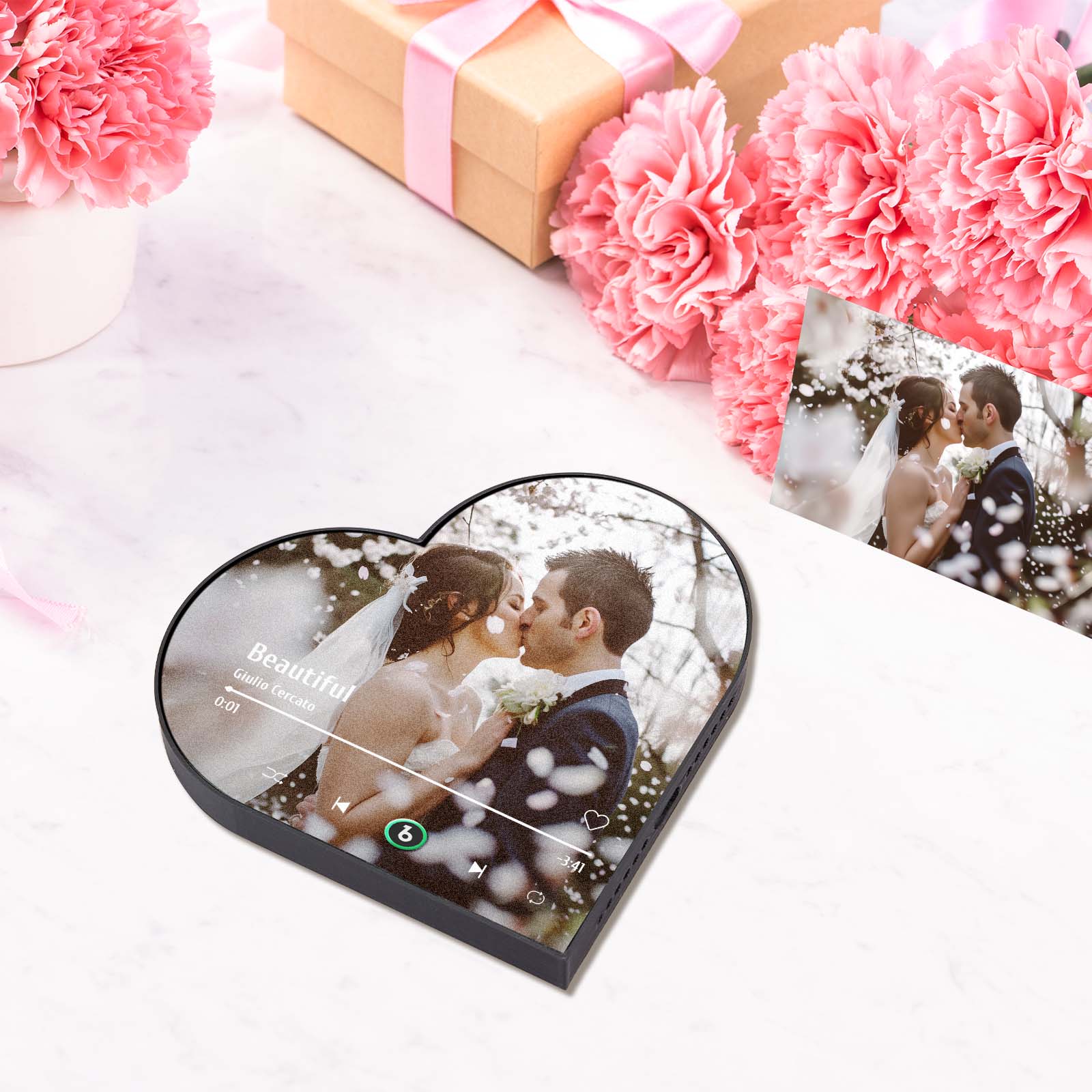 Custom Music Fridge Magnet Custom Heart Frame Album Fridge Magnet Music Wall Photo Sticker Wedding Gift for Bride - Image 2