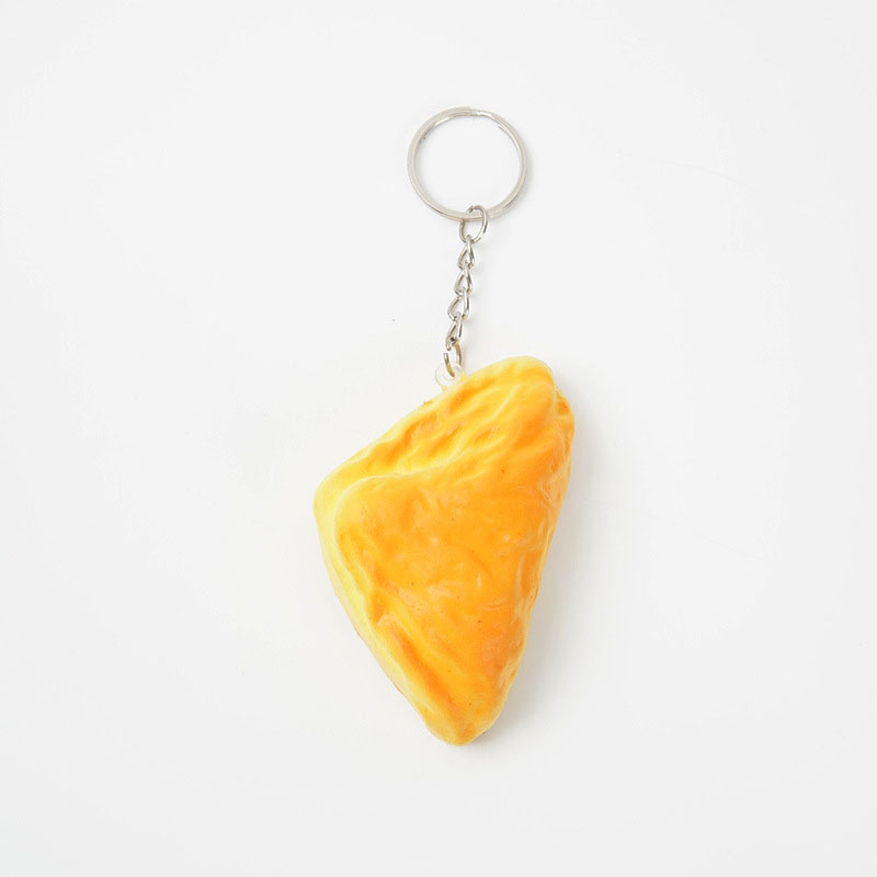 Mini Realistic Triangle Bread PU Foam Squishy Stress Relief Toy Cute Bag Charm & Keychain for Friend