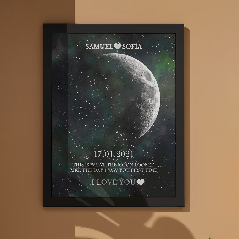 Custom Moon Phase Print Frame Anniversary Gifts for Her - Image 2