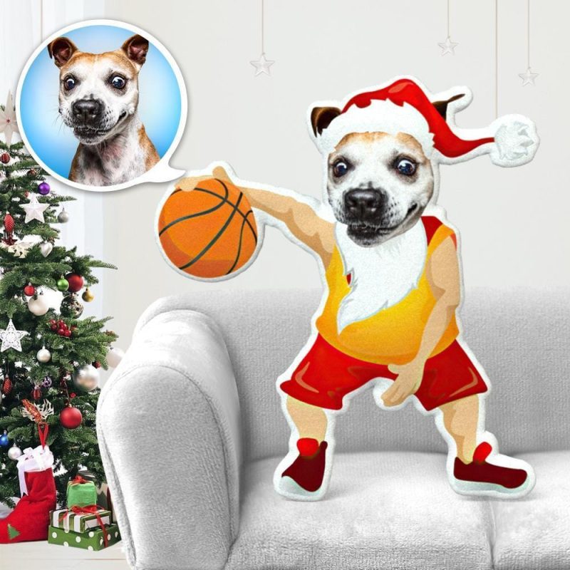 Pillow Pet Photo Pillow Gifts for Dog Lovers Basketball Santa Costume Christmas Gifts