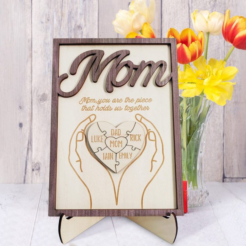 You Are the Piece That Holds Us Together Personalized Mom Puzzle Plaque Mom Puzzle Sign Mother’s Day Gift