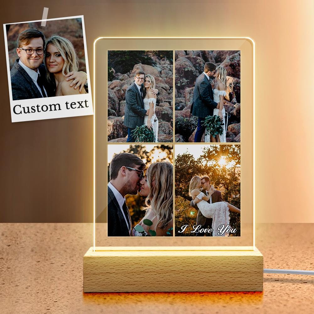 Personalized Multi Photo Lamp Photo Night Light Gifts for Couple - Image 2