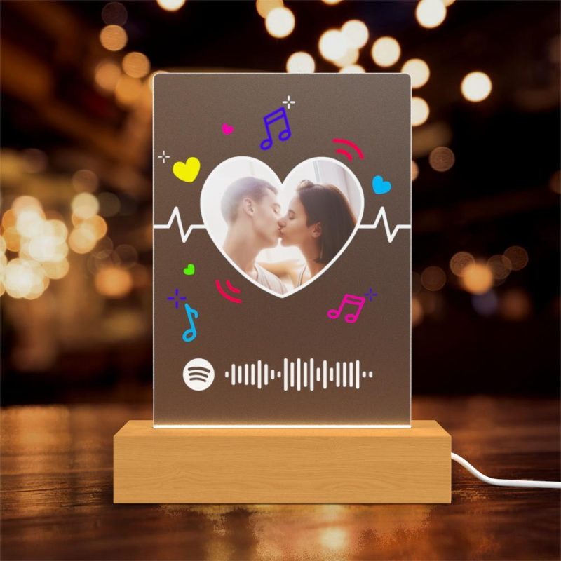 Spotify Night Light Plaque Music Engraving Night Light Personalized Gifts for Friends Valentines Day Gifts