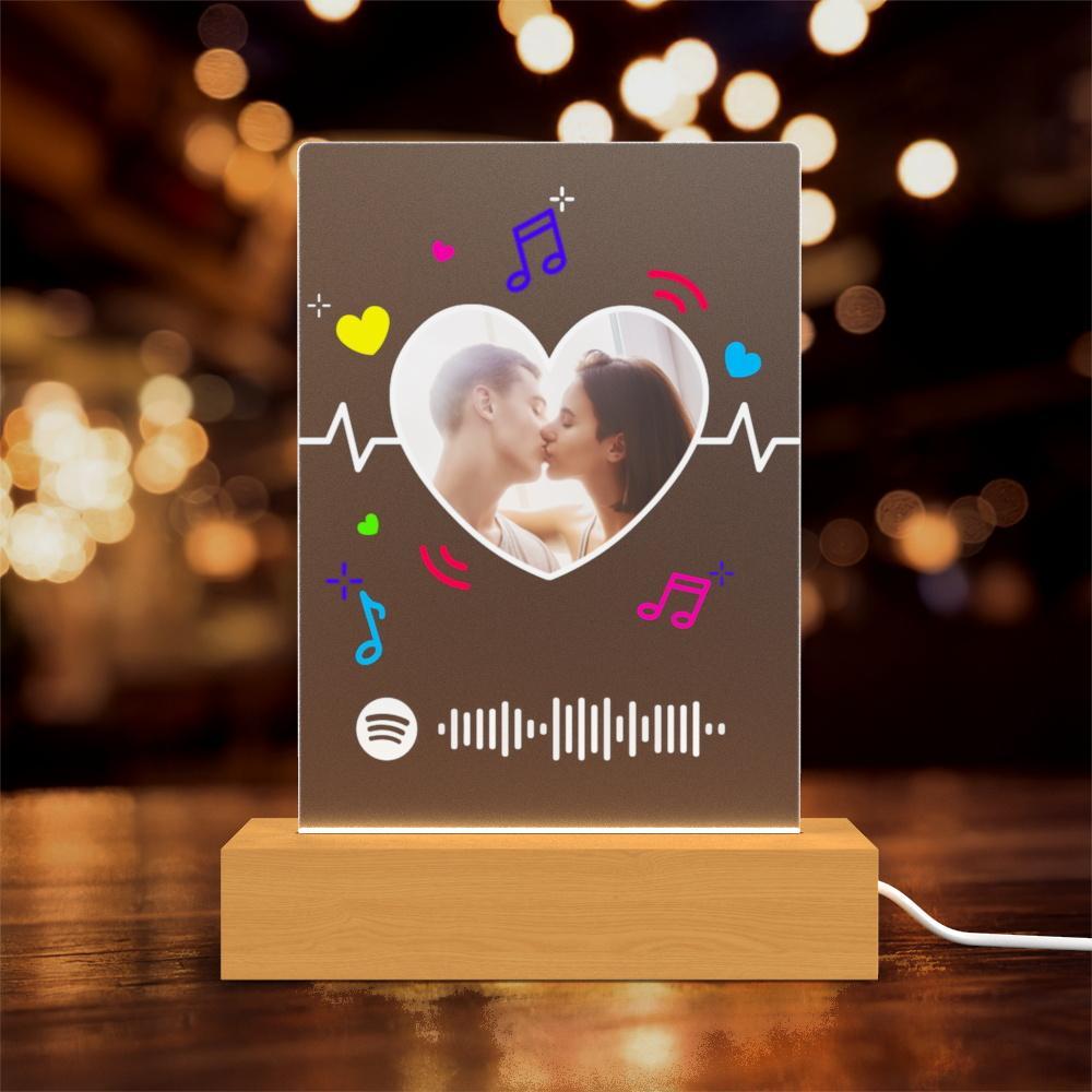Spotify Night Light Plaque Music Engraving Night Light Personalized Gifts for Friends Valentines Day Gifts
