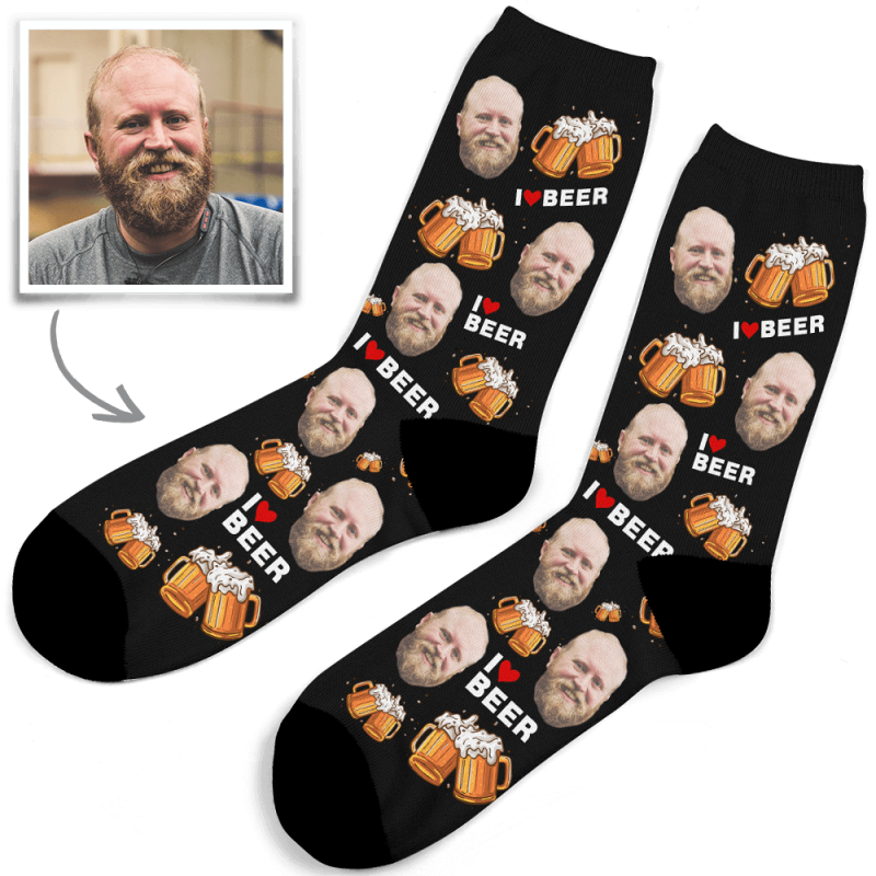 Custom Face Socks Beer Gifts For Beer Drinkers