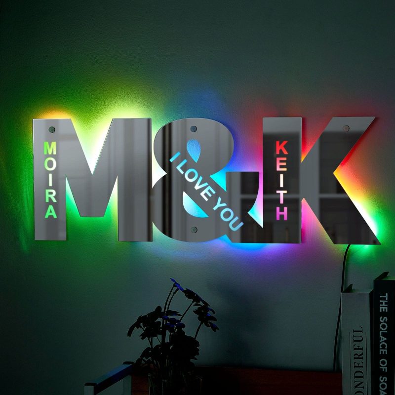 Personalized Couple Letter Mirror Light
