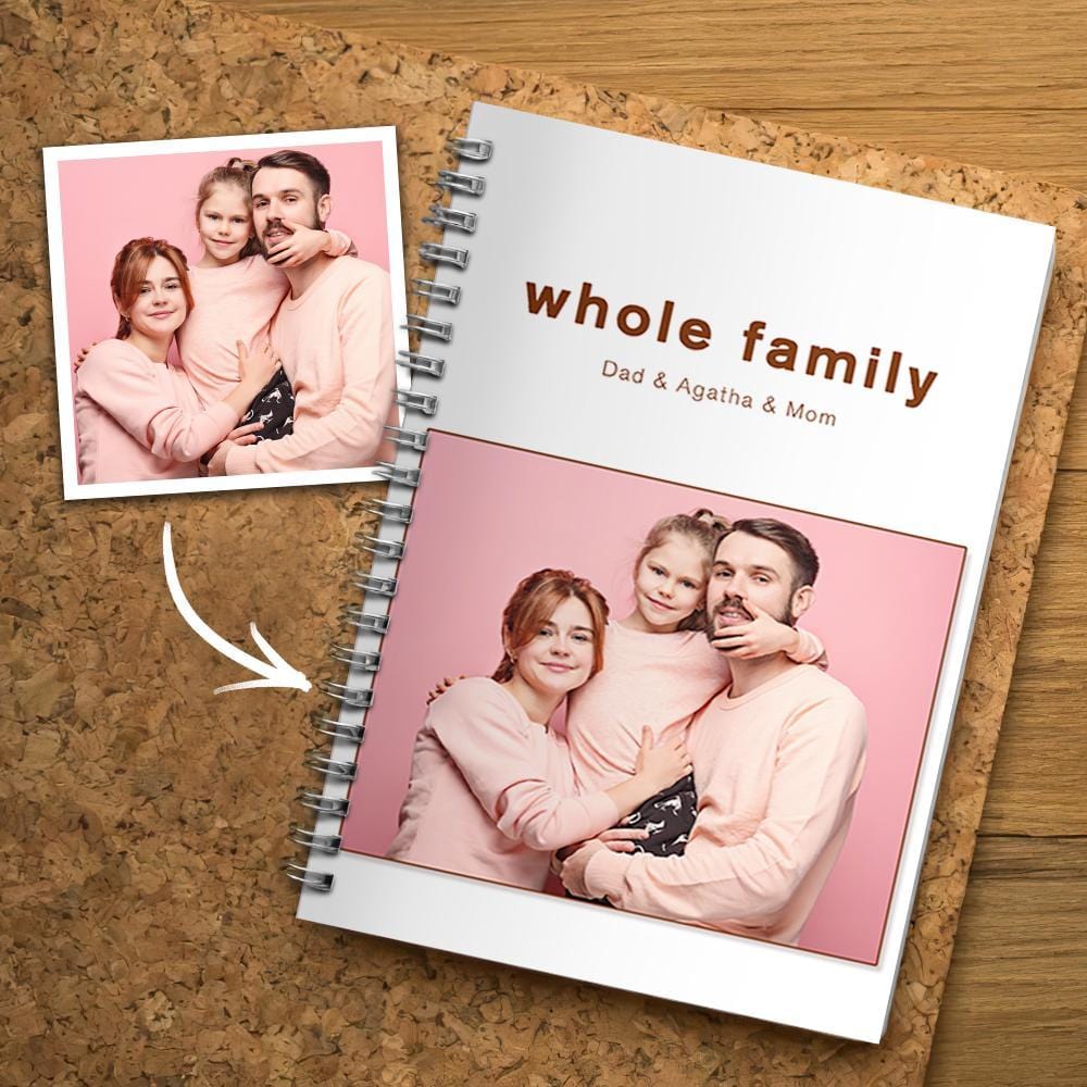 Custom Photo Notebook Ruled Notebook Family Gifts 14*21CM