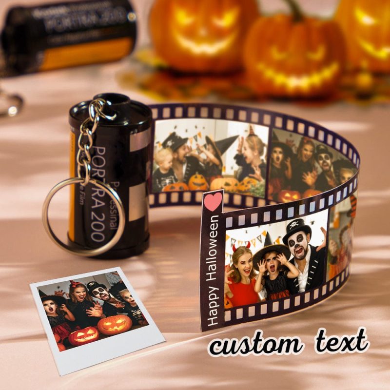 Halloween Gift for Children Custom Picture Roll Keychain With Text