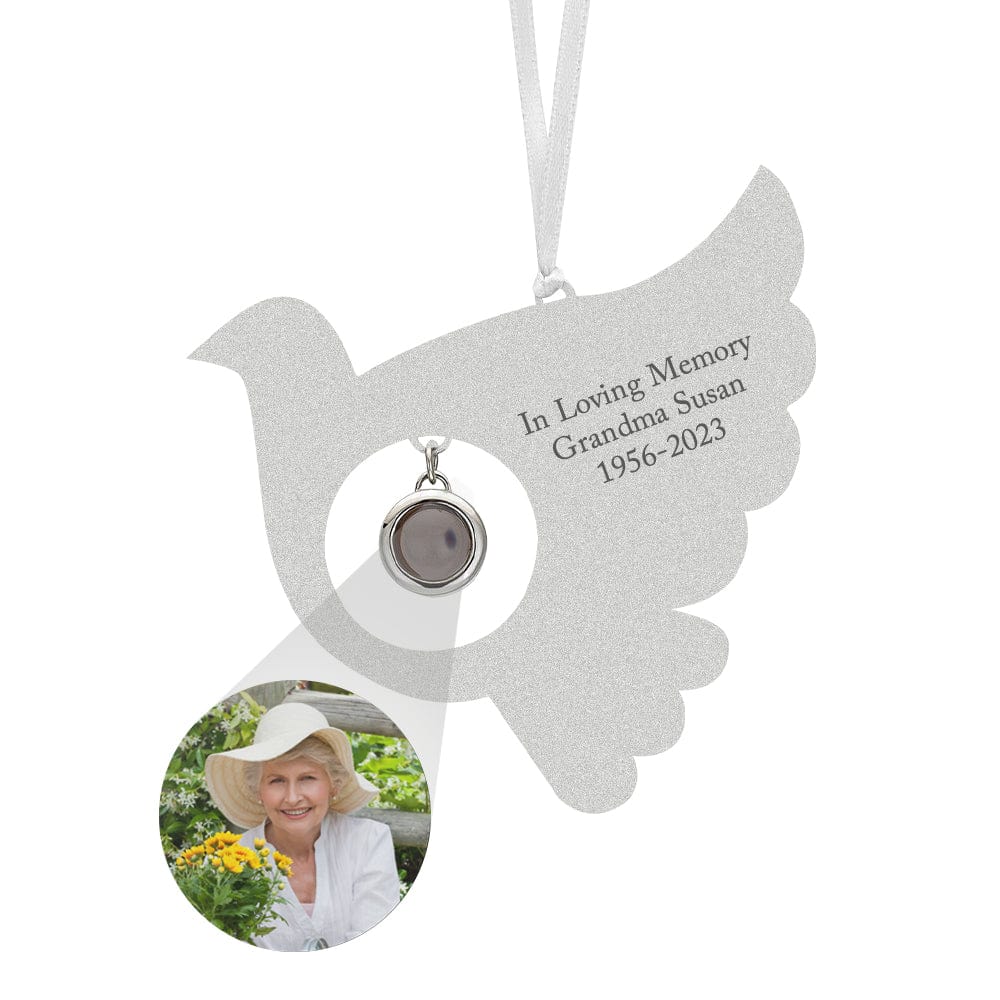 Personalized Projection Ornament Custom Photo Bird Ornament for Memorial Gifts - Image 2
