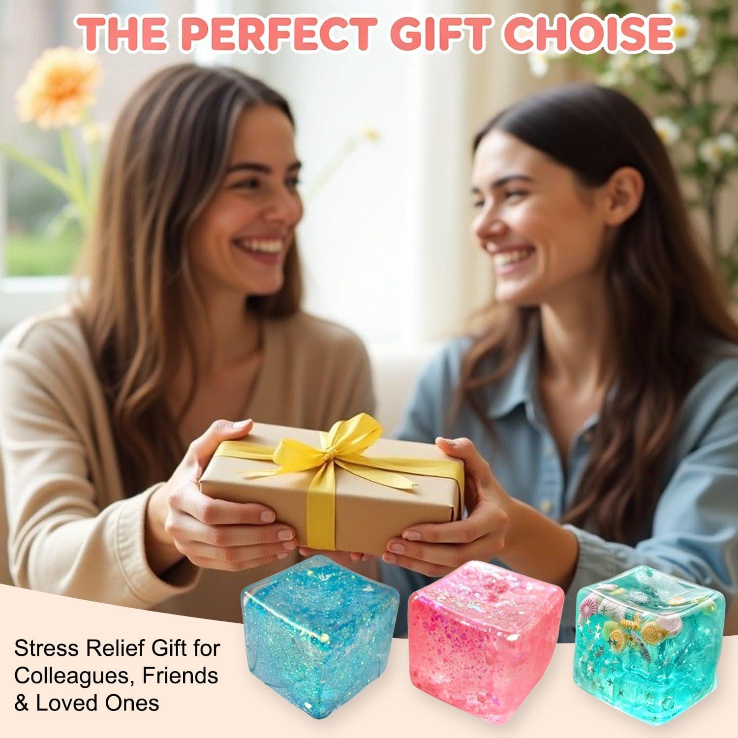 Ice Cube Squishies, Stress Relief Squishy Cube, Stress Cube Premium Block Cube Squishy - Image 3