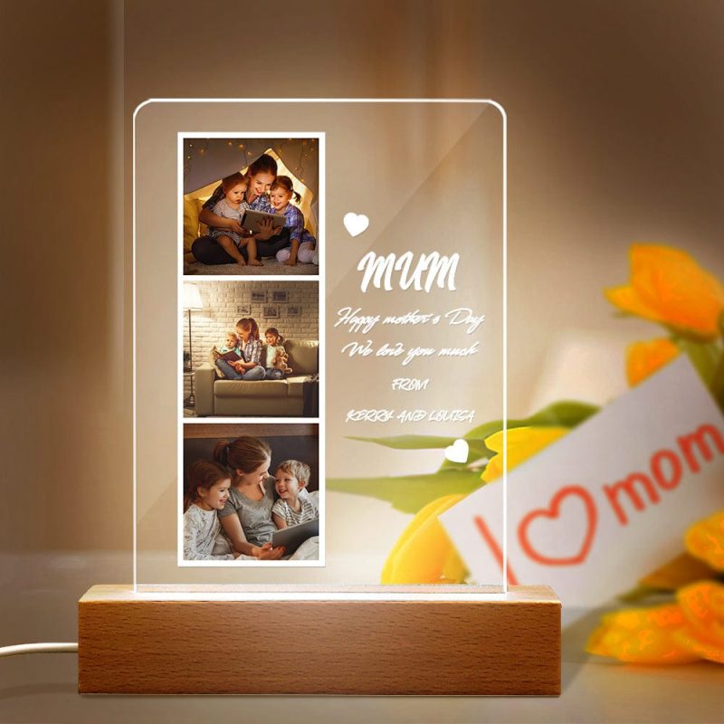 Mother’s Day Gift Custom Night Light for Mom Custom Photo and Name Mother’s Day Gift