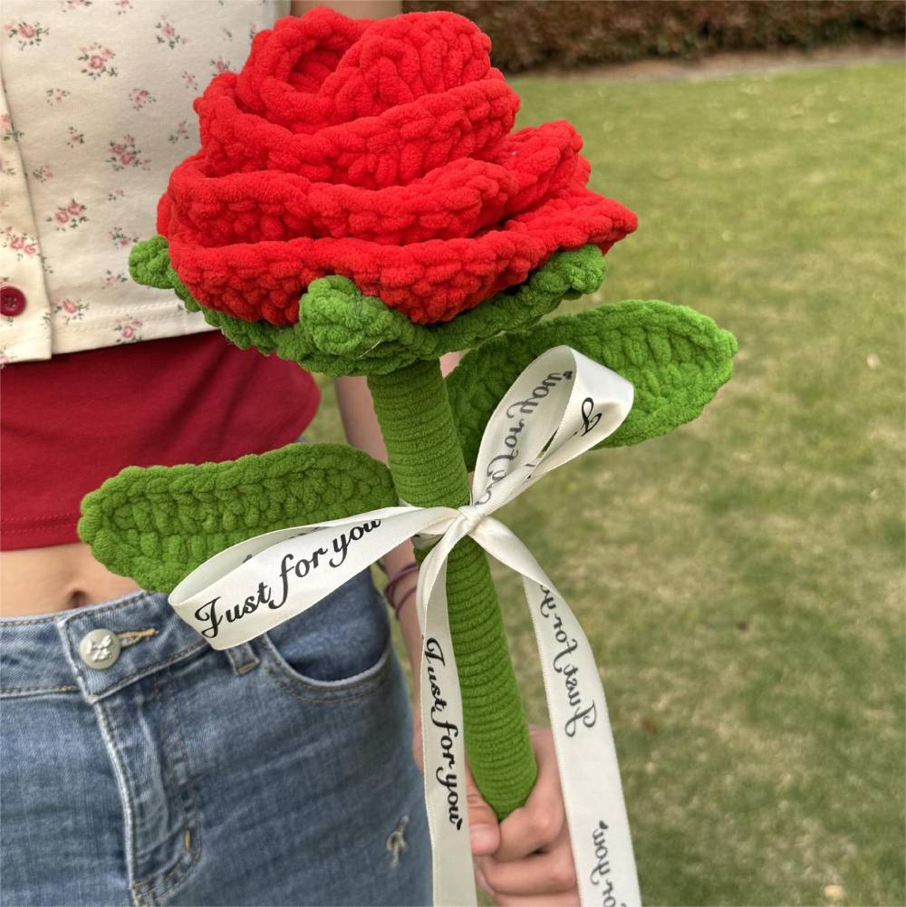 Handmade Crochet Giant Rose Sunflower Carnation Flower Bouquet Floral Gift for Mother - Image 2