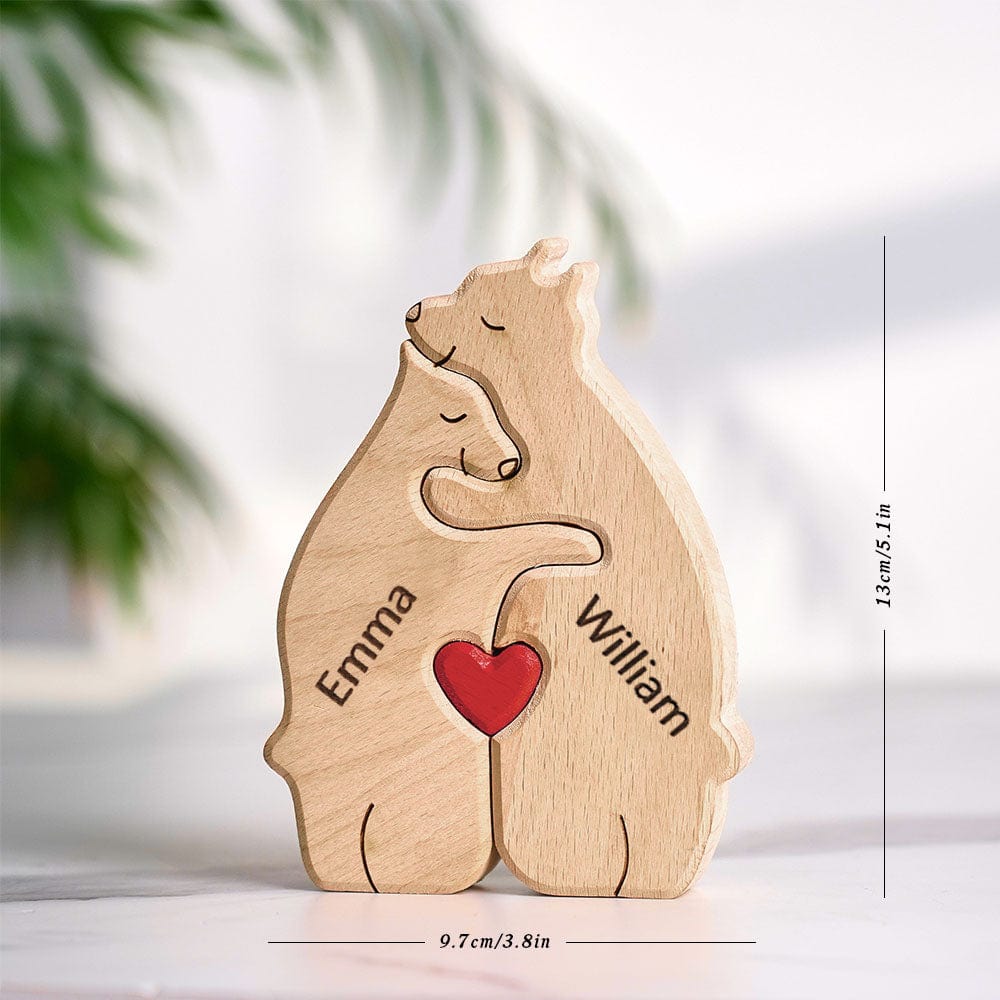 Wooden Bears Family Custom Names Puzzle Home Decor Gifts - Image 4