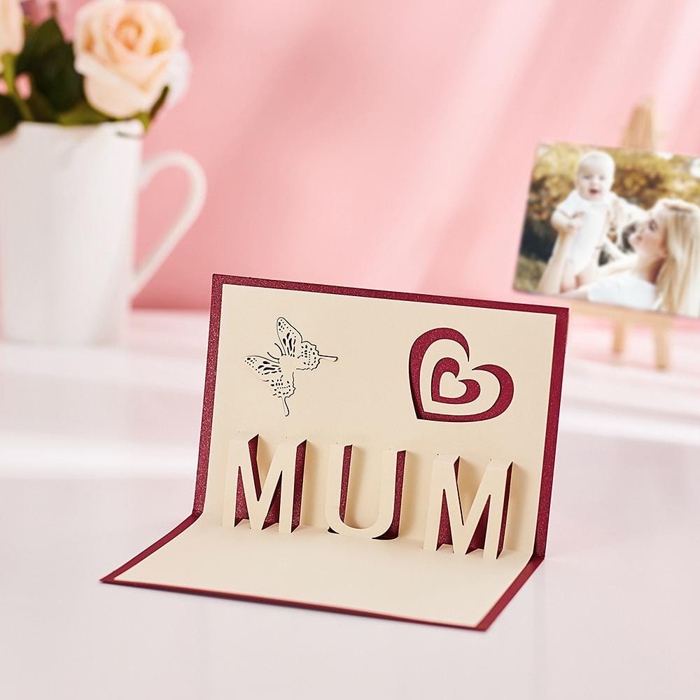 Happy Mother's Day Card with Heart - 3D Creative Card