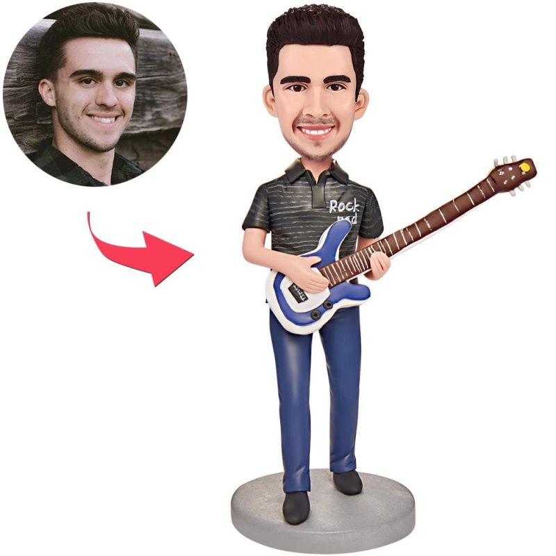 Fathers Day Bobblehead Custom Bobblehead with Engraved Text Fathers Day Gifts – Rock Dad