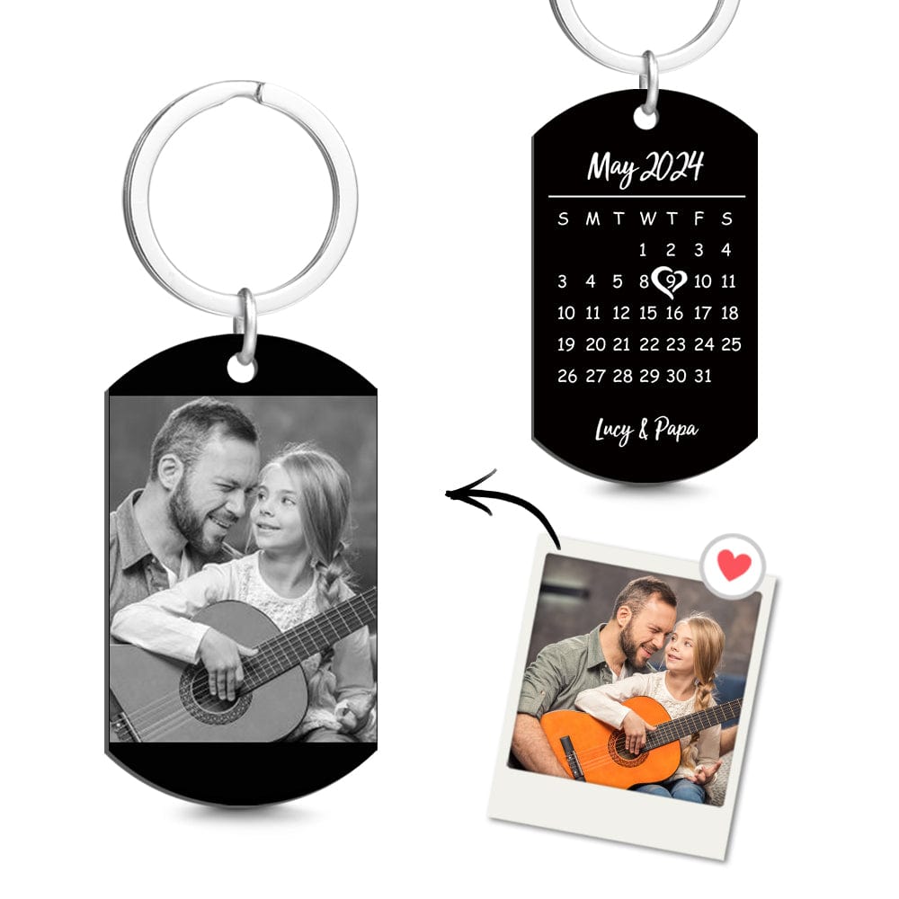 Custom Photo Engraved Keychain Father's Day Gifts for Dad Carry Your Love Everywhere for Father's Day