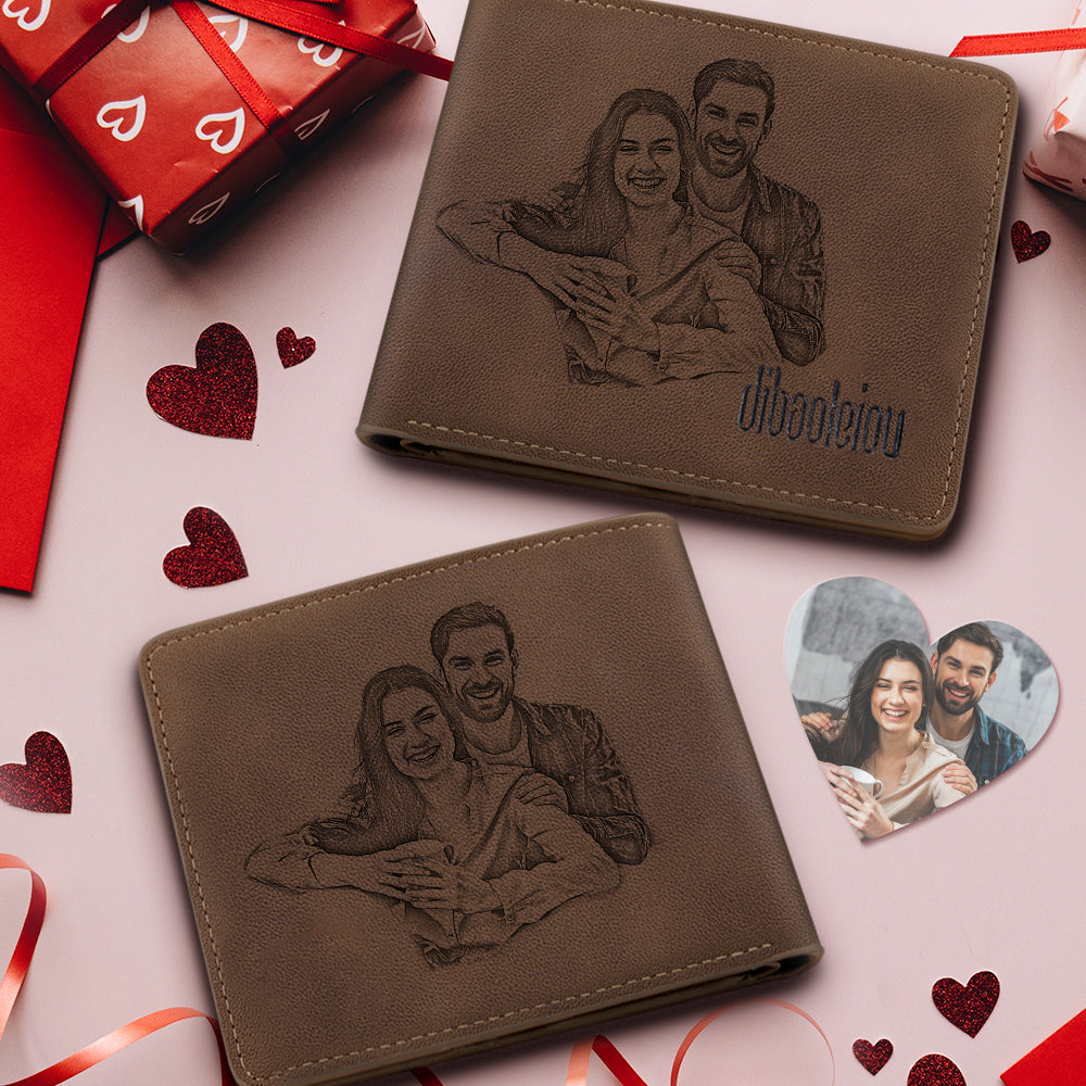 Anniversary Gifts Custom Double-Sided Photo Wallet Personalised Gifts For Anniversary