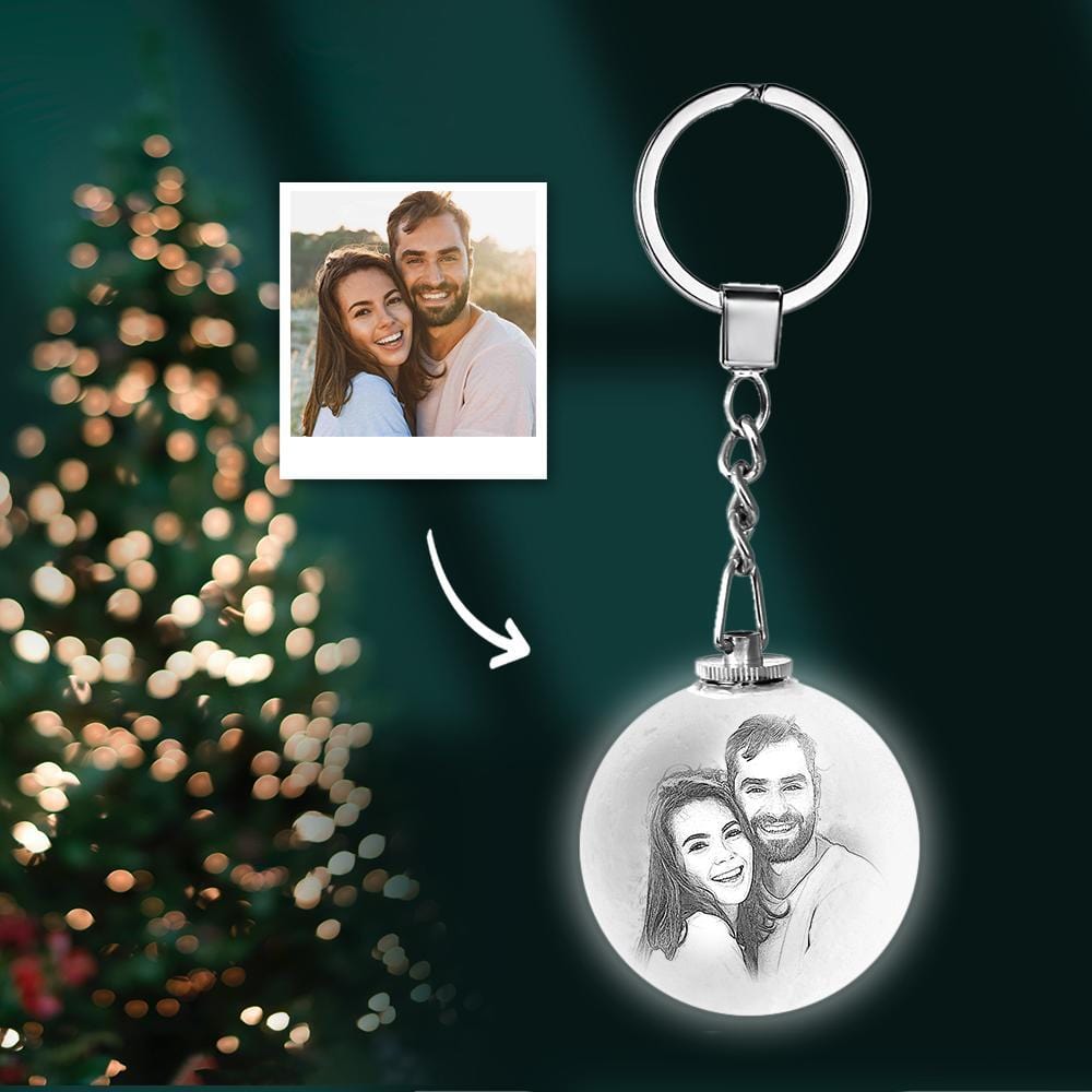 Photo Moon Lamp Keychain Custom Keychain Personalized Valentines Day Gifts - Image 2