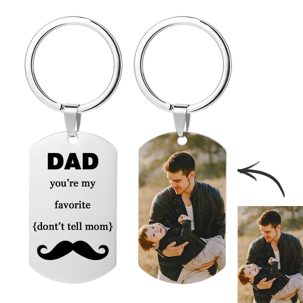 Photo Tag Key Chain With Engraving Stainless Steel