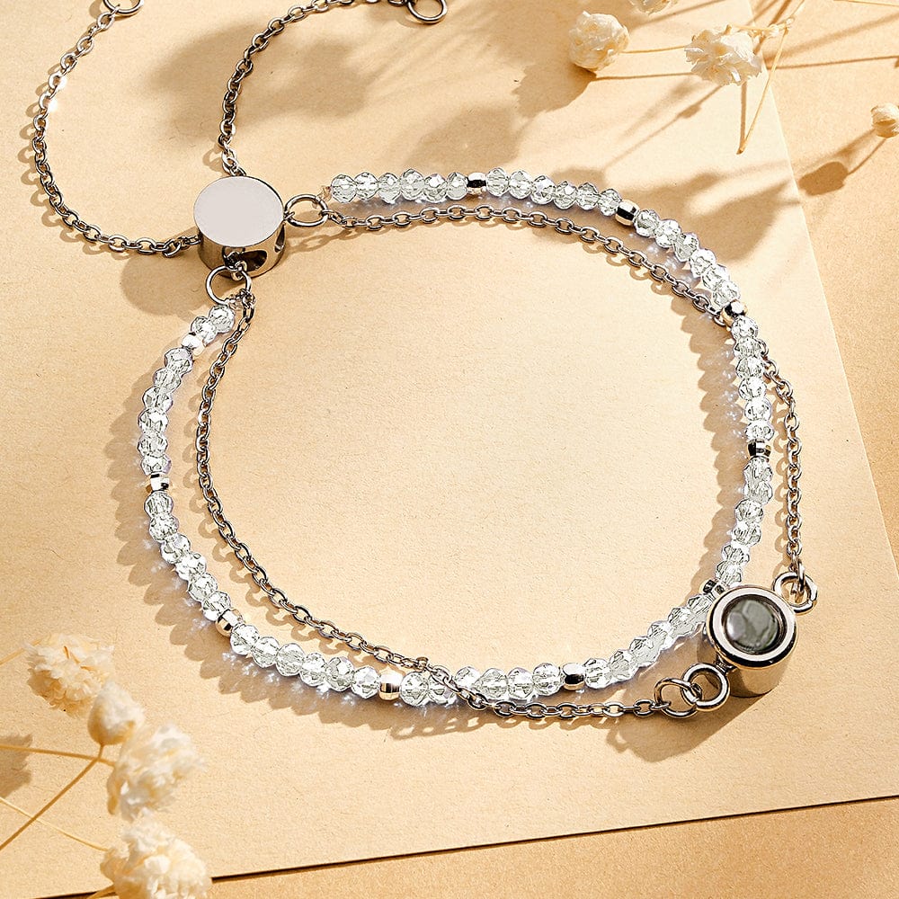 Personalized Photo Projection Crystal Double Layers Bracelet - Image 2