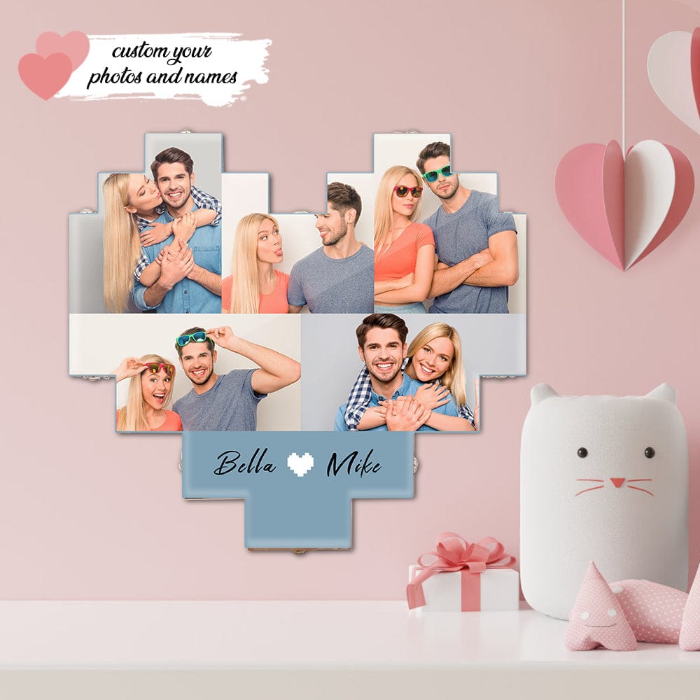 Custom Picture Collage Photo Light Gifts for Lovers Acrylic Heart - Image 2