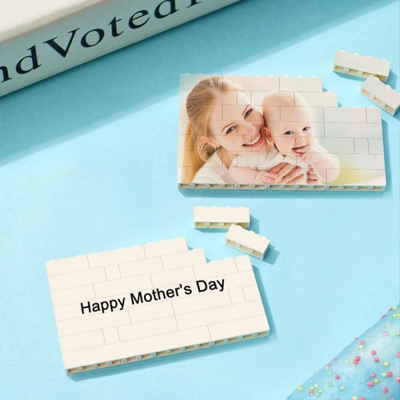 Spotify Code Personalized Building Brick Photo and Text Block Frame for Mother’s Day Gifts