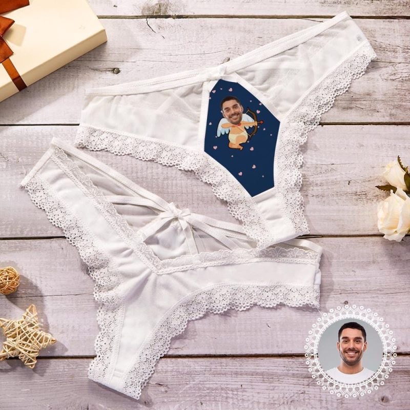 Face Lace Panties White Lace Panties Cupid Lover Underwear