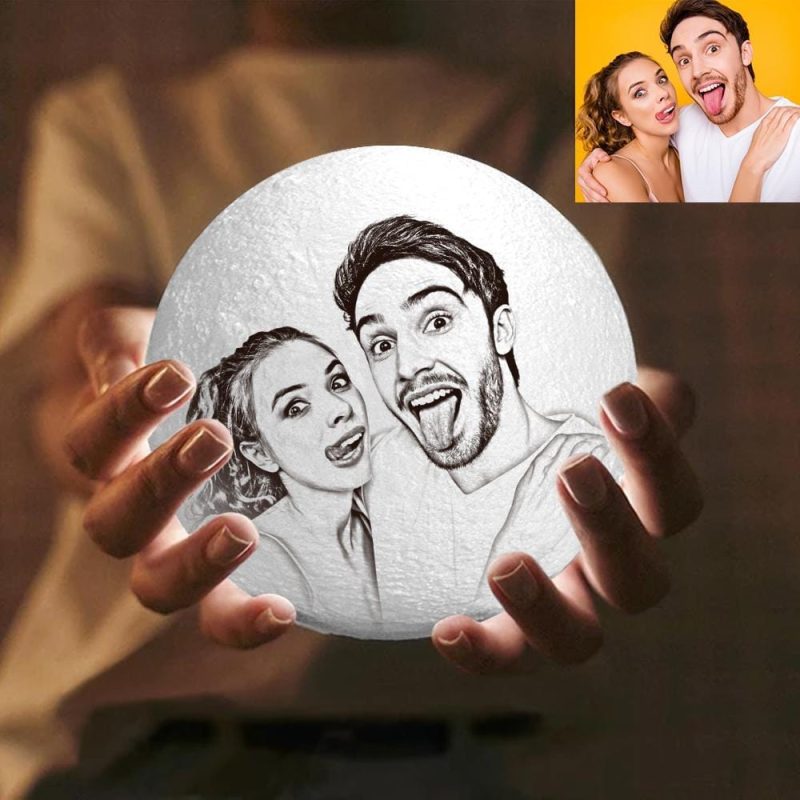 Photo Engraved Moon Lamp Birthday Gift Valentines Gifts For Her