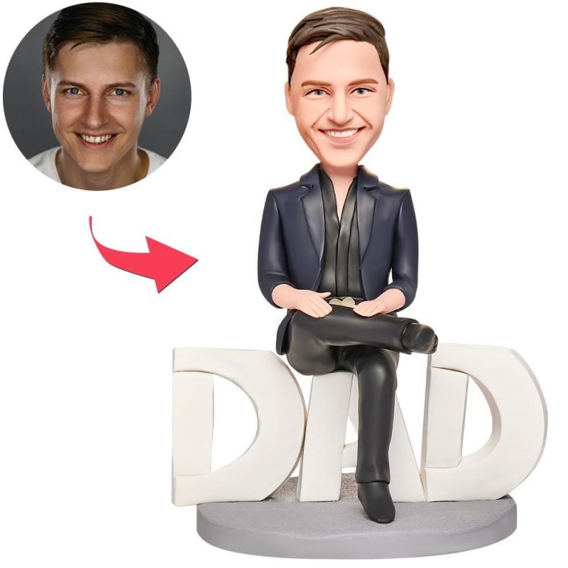 Father’s Day Bobblehead Custom Bobblehead with Engraved Text Father’s Day Gifts – Domineering Dad