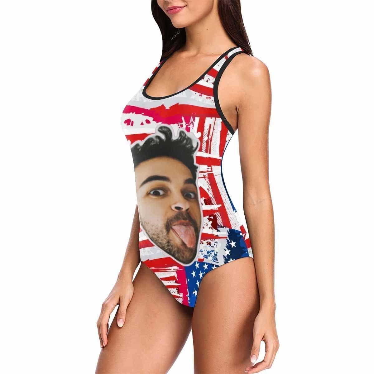 Custom Printed Swimsuit Custom Swimming Suits Gift For Girlfriend - USA Flag - Image 2