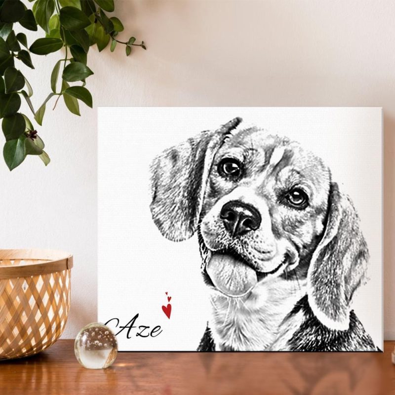 Dog Passed Away Gift Photo Canvas Print With Framed
