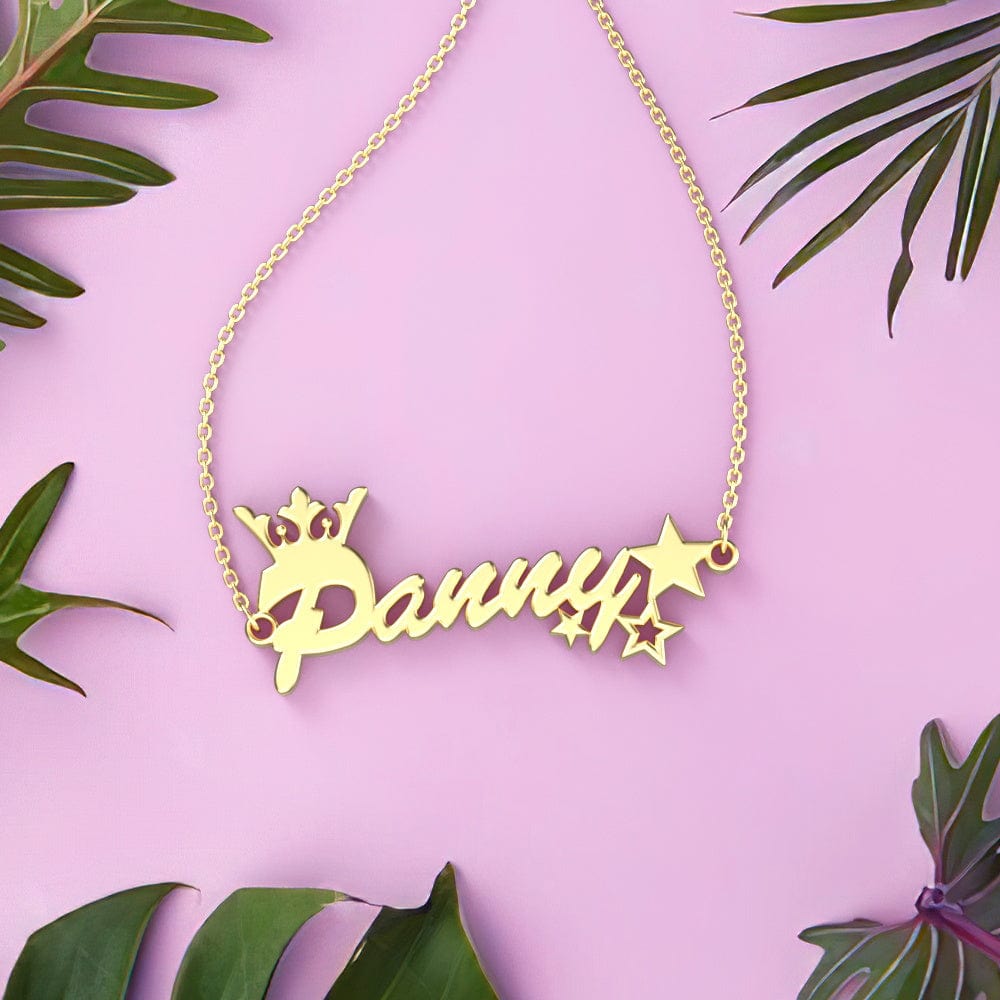 Custom Name Bracelet Crown and Stars Bracelet Shining Little Princess - Image 2