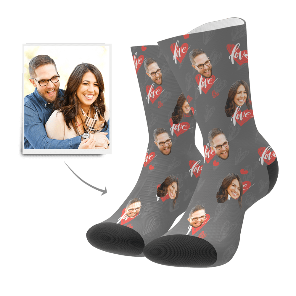 Custom Socks Memorial Gift - Heartbeat Anniversary Gift