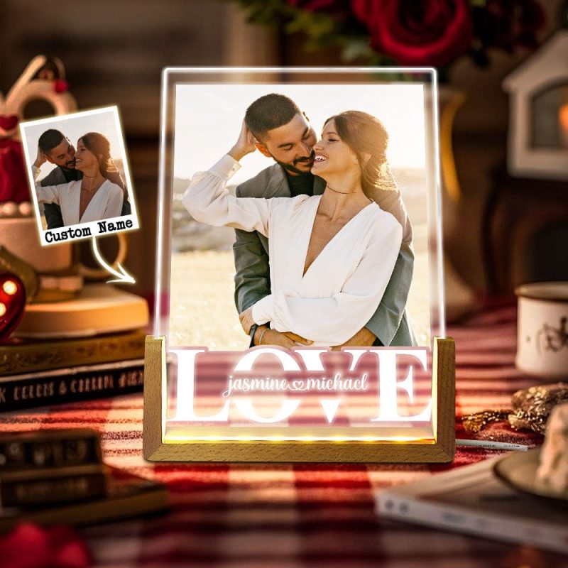 Personalized Couple Photo Collage Night Light, Custom Valentines Day Gift, Gift for Couple, Anniversary Gift, Gift for Girlfriend, Love Gift