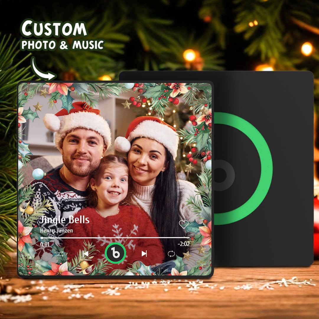 Personalized Christmas Family Photo Music Fridge Magnet Custom Music Magnets Can Play Songs Christmas Gifts for Family