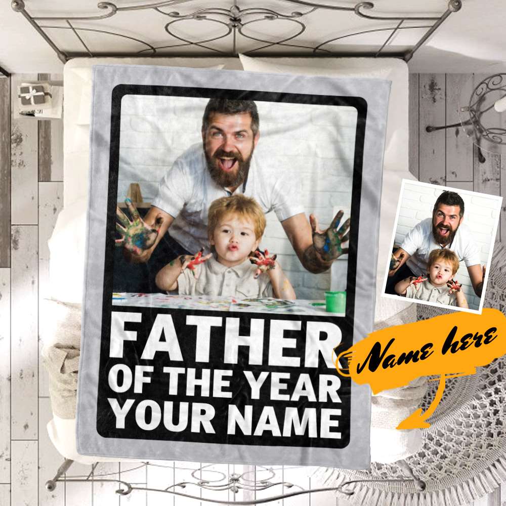 First Father's Day Blankets New Dad Gift Custom Photo Blanke Gift For Dad - Image 2