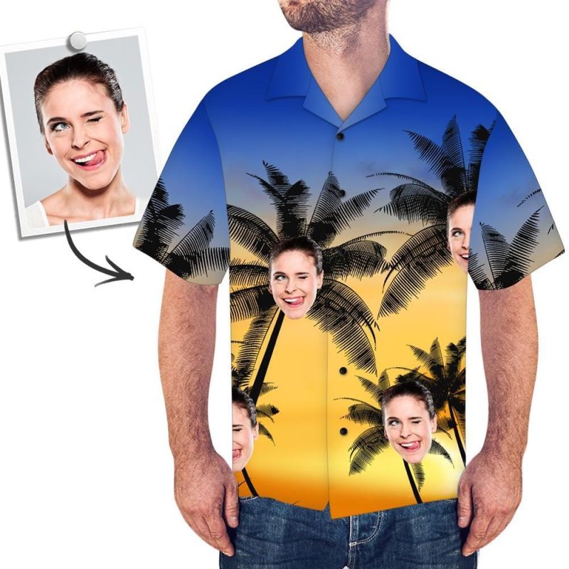 Custom Hawaiian Shirts with Face – Coconut Tree