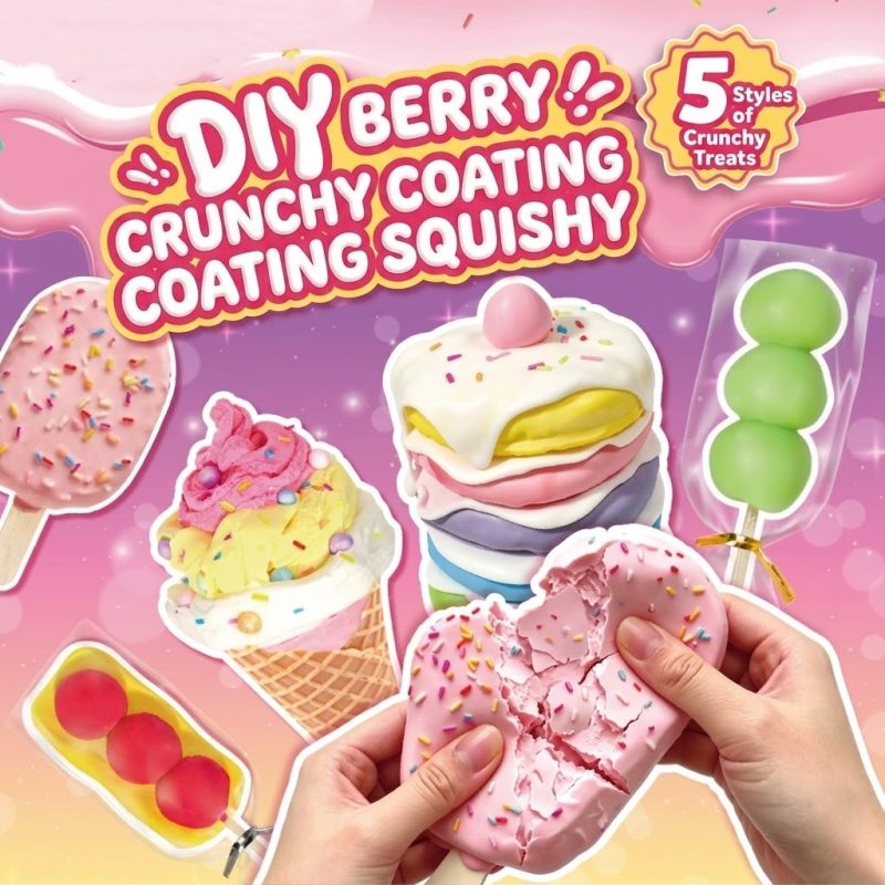 Diy Berry Crunchy Coating Squishy Toy Kit Creative Crispy Crust Ice Cream Dessert Paint Set Fun Arts And Crafts Gift For Kids And Teens 8
