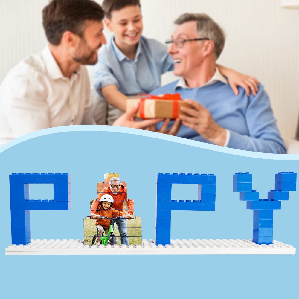 Personalized Papy Photo Building Brick Puzzles Photo Block Father's Day Gifts - Image 4