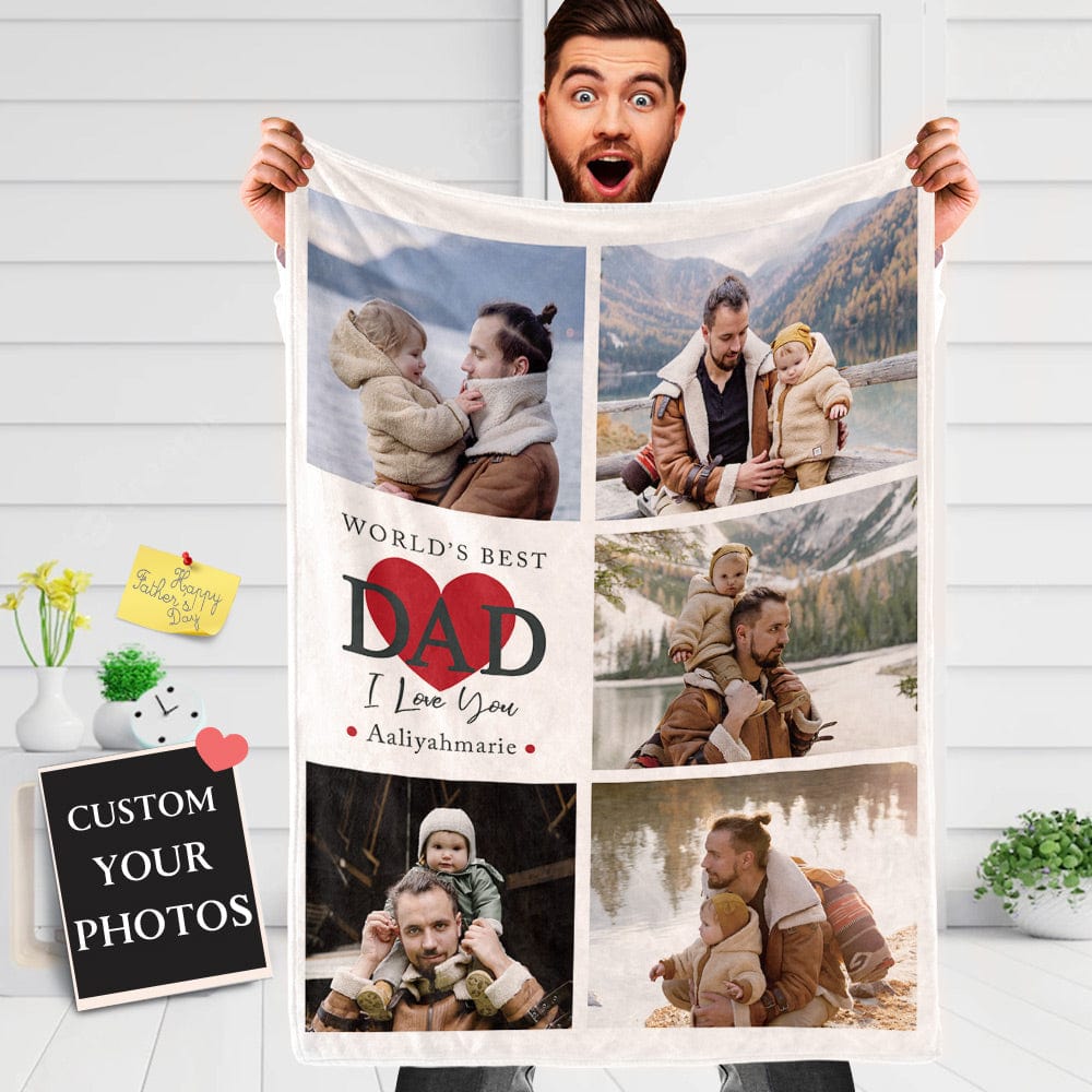 Father's Day Blanket Custom Photo Blanket Gift the Best Gift for Dad