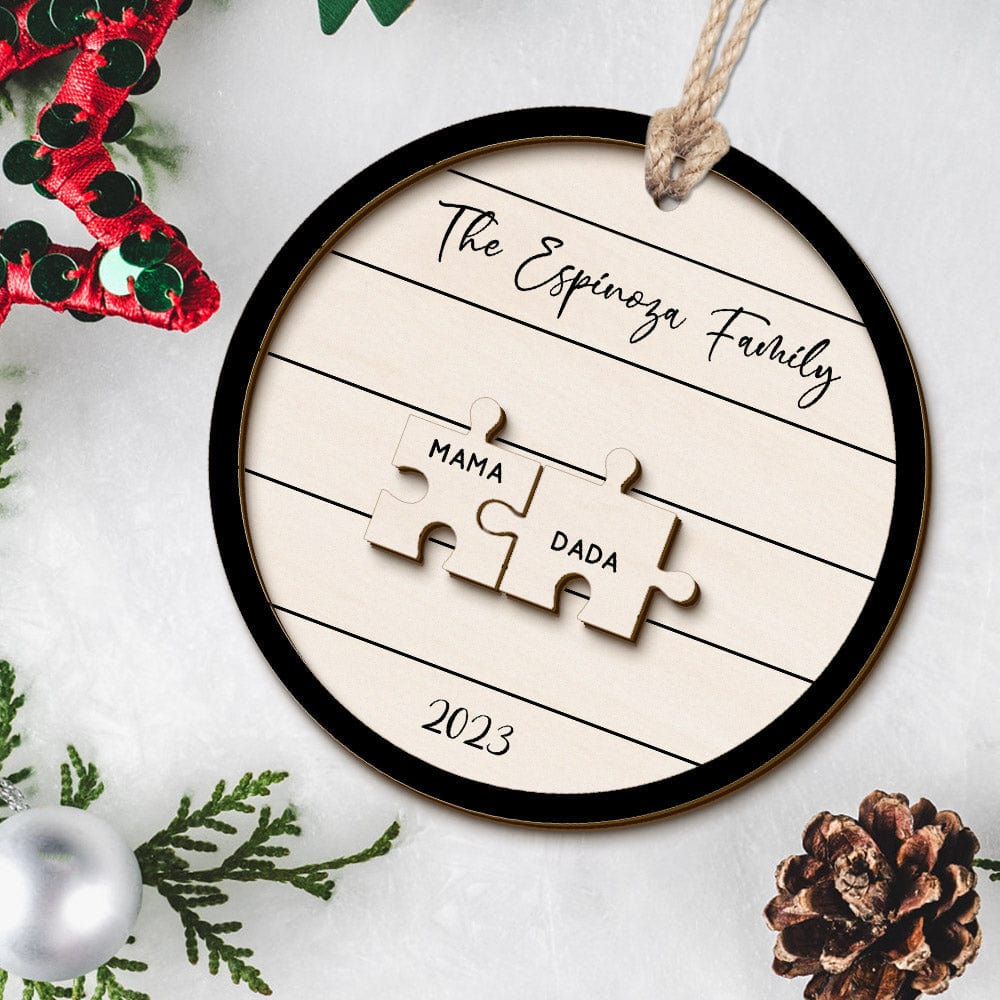 Custom Family Name Puzzle Christmas Ornament Personalized Wooden Christmas Tree Ornament Gifts - Image 2